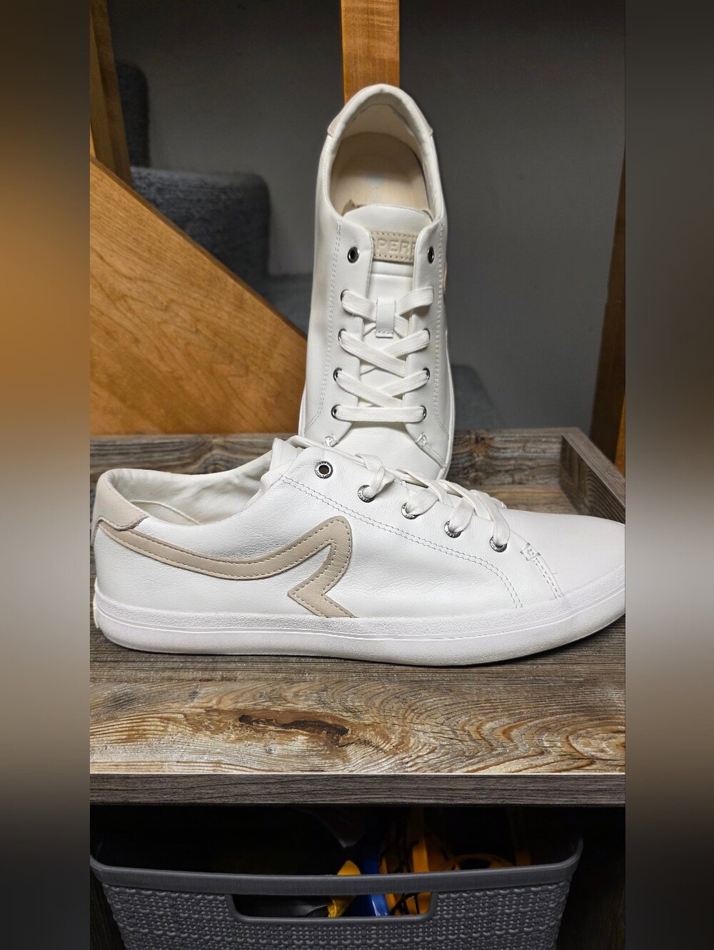 NWT Sperry Sandy LTT White Leather Lace-Up Sneakers Size 11